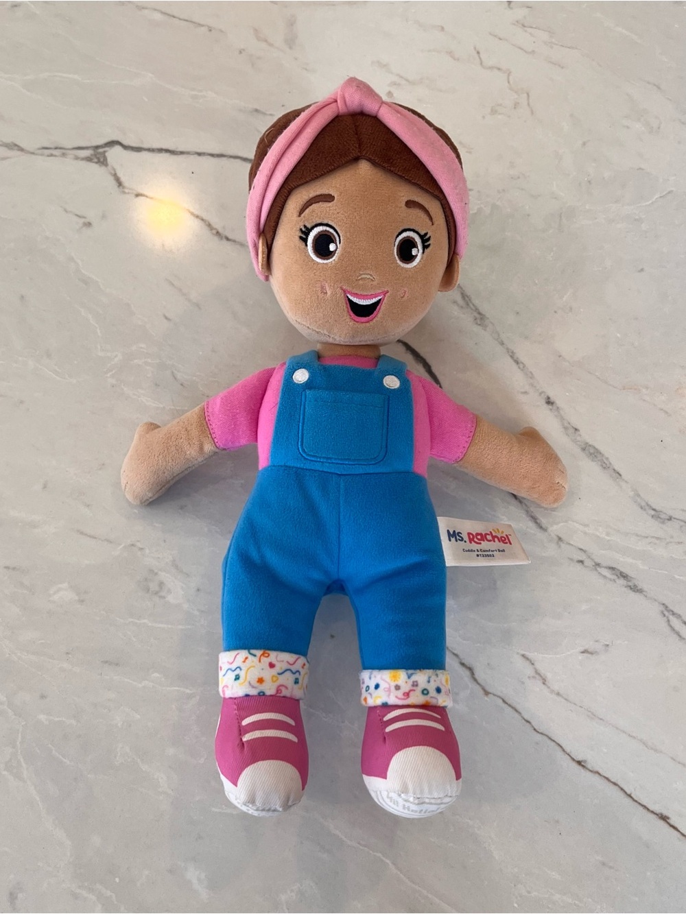 Ms. Rachel Pink-Headband & Blue Overalls Plush Doll